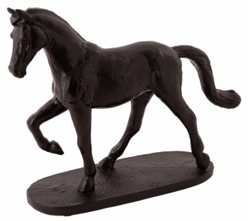 Hest stående sort poly 28,5x9x22,5cm